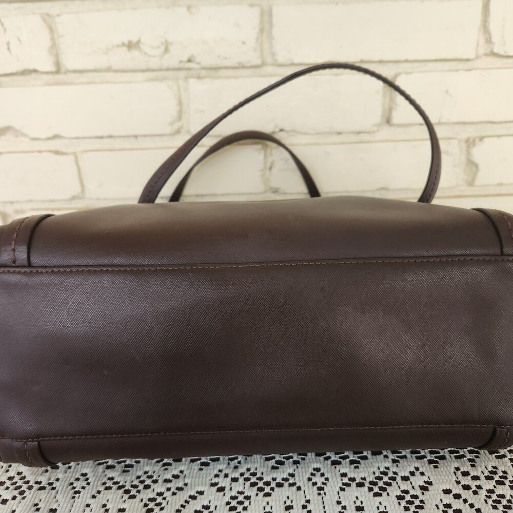 Euc Coach Brown Saffiano Leather Shoulder Bag Tote Purse - Picture 9 of 16